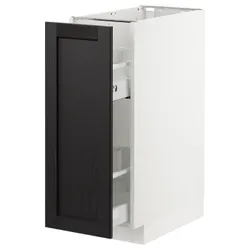 IKEA METOD(593.015.05) нижня шафа / висувні внутрішні кріплення, білий/забарвлений лерхітановим чорним