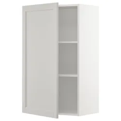 IKEA METOD(494.580.64) навісна шафа з полицями, білий / Lerhyttan світло-сірий