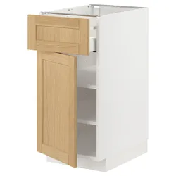 IKEA METOD / MAXIMERA(695.092.27) шафа ящики/двері, білий/Дуб Форсбака