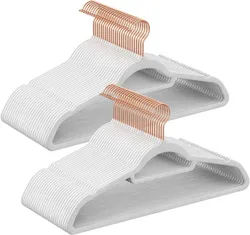 Бархатные вешалки 50 шт. Белый набор