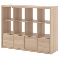 IKEA KALLAX(492.782.56) книжкова шафа на 4 вставки, білий морений дуб