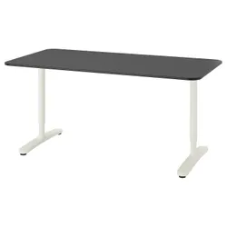 IKEA BEKANT(592.826.82) письмовий стіл, чорний / білий ясеневий шпон