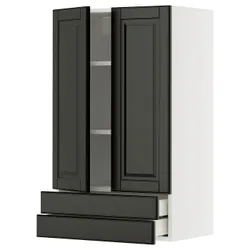 IKEA METOD / MAXIMERA(695.786.40) Sza śc 2 двери/2 корабля, Biały/Bodbyn Black