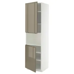 IKEA METOD(495.772.60) Sza st stop 2drz/напів, білий/Voxtorp Gloss Dark -brown