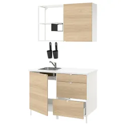 IKEA ENHET (593.372.17) кухня, белый / имитация дуб