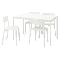 IKEA MELLTORP / JANINGE (591.614.87) стіл і 4 стільці, білий / білий