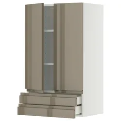 IKEA METOD / MAXIMERA(995.770.50) SZA śC 2 двері/2 кораблі, білий/Voxtorp Gloss Dark -brown