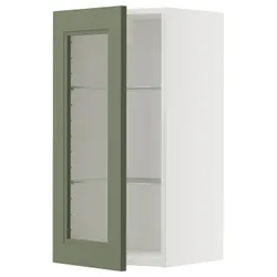 IKEA METOD(895.173.25) Должен половина/стекло, Biały/Axstad Greya -green