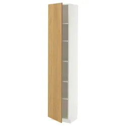 IKEA METOD(896.012.58) Высокий шкаф/полки, белый/синарп вокруг дуба