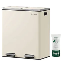 Сміттєвий кошик 2 камери x 30 l вершкові