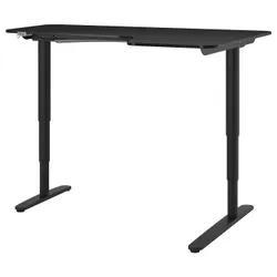 IKEA BEKANT(192.823.87) угловой стол справа/сидя/стоя, Ясеневый шпон, тонированный в черный цвет