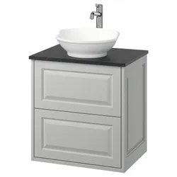 IKEA TÄNNFORSEN / VÄSTERSJÖN(795.682.78) Шафи для вимивання ящиками/миттям/акумулятором, світло -сірий/чорний імітаційний мармур