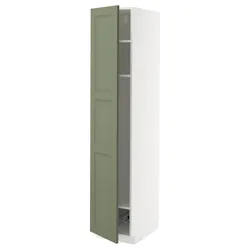 IKEA METOD(395.177.52) Высокий шкаф, полки/корзина, Biały/Axstad Greya -green
