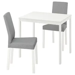 IKEA VANGSTA / KÄTTIL(894.287.58) стол и 2 стула, белый / Книса светло-серый