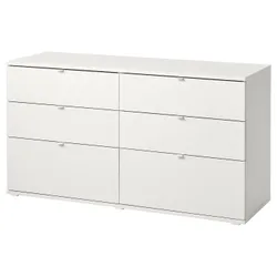 IKEA VIHALS(804.901.13) комод, 6 ящиків, білий/закріпити/розблокувати функцію