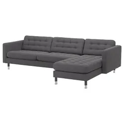 IKEA LANDSKRONA (792.703.72) 4-местный диван, z szezlongiem / Gunnared темно-серый / металл