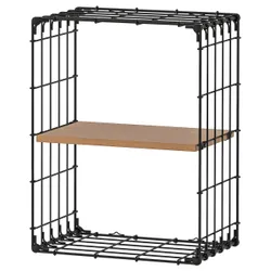 IKEA GULLHULT  Полка навесная, черный / сосна патина (804.177.35)