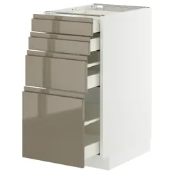 IKEA METOD / MAXIMERA(895.765.84) Она ST 4FR/4SZU, белый/voxtorp Gloss Dark -Brown