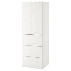 IKEA SMÅSTAD / PLATSA(394.263.80) гардероб, біла біла рамка / з 3 ящиками