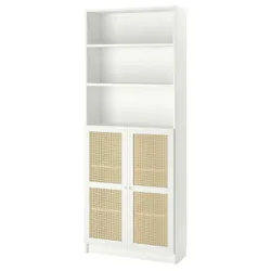 IKEA BILLY / HÖGADAL(195.784.64) книжкова шафа з дверцятами, білий