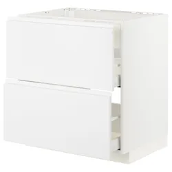 IKEA METOD / MAXIMERA(093.356.40) стояча шафа / витяжка з ящиками, білий/Voxtorp матовий білий