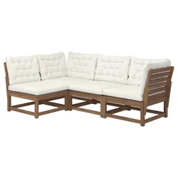 IKEA NÄMMARÖ(095.752.15) Модульный угловой диван для 3 человек, Внешнее пятно светло -коричневое/куддарна светло -серого.