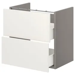 IKEA ENHET(093.210.68) тумба під умивальник з 2 ящиками, сірий / білий