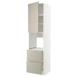 IKEA METOD / MAXIMERA(894.685.89) верхня висота / двері / 2-й ряд, білий/Stensund beige