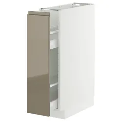 IKEA METOD / MAXIMERA(695.770.75) ST/висувна внутрішня техніка шафи, білий/Voxtorp Gloss Dark -brown