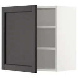 IKEA METOD(194.640.28) навесной шкаф с полками, белый / лерхиттан черная морилка