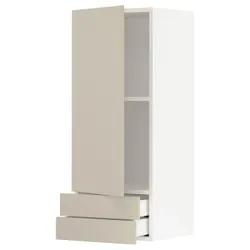 IKEA METOD / MAXIMERA(294.679.03) навесной шкаф, дверь/2 ящика, белый/Хавсторп бежевый