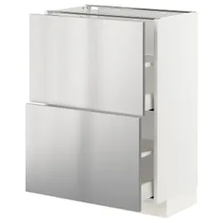 IKEA METOD / MAXIMERA(293.299.59) шкаф /2 сзу/, белый / варста нержавеющая сталь