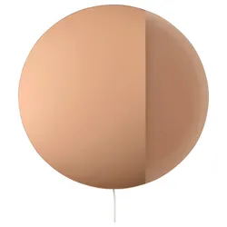 IKEA VARMBLIXT(105.315.41) Светодиодная настенная/зеркальная лампа, диммируемый/коричневый круглый