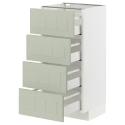 IKEA METOD / MAXIMERA(294.864.16) ша ст 4фр/4сз, белый/Стенсунд светло-зеленый