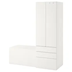 IKEA SMÅSTAD / PLATSA (194.287.52) стойка, белый белый / со скамейкой