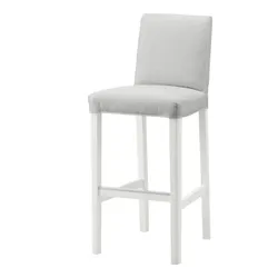 IKEA BERGMUND(093.881.91) Барний стілець зі спинкою, білий/Orrsta світло-сірий