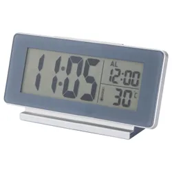 IKEA FILMIS(505.408.31) годинник/термометр/будильник, низька напруга/сірий