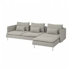 IKEA SÖDERHAMN(995.344.28) 4 місний диван, з шезлонгом/Viarp бежевий/коричневий