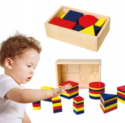 Дерев'яні блоки VIGA СЕРВІС ГЕОМЕТРИЧНІ ФІГУРИ MONTESSORI-ПАЗЛ