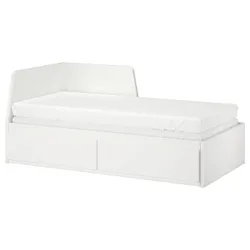 IKEA FLEKKE(694.959.42) Кушетка з 2 ящиками, 2 матраца, білий / Vannareid жорсткий