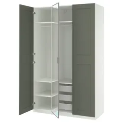 IKEA PAX / KAMMARTORP/GRIMO(795.792.53) Комбинация гардероба, Белое/серое зеркало