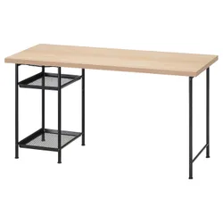 IKEA LAGKAPTEN / SPÄND(895.638.26) рабочий стол, Имитация белого/черного окрашенного дуба