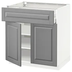 IKEA METOD / MAXIMERA(694.582.80) верхний ящик / 2 двери, белый / Бодбин серый