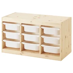 IKEA TROFAST(791.029.58) стелаж з контейнерами, сосна біла морилка / біла