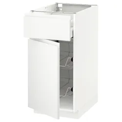 IKEA METOD / MAXIMERA(894.694.47) stj шафа / корзина др / ящик / двері, білий / Voxtorp матовий білий