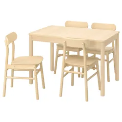 IKEA RÖNNINGE / RÖNNINGE (994.290.45) стол и 4 стула, береза / береза