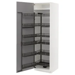 IKEA METOD(794.719.50) висока шафа з висувною коморою, білий/Bodbyn сірий