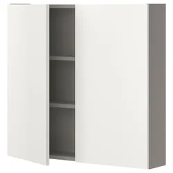 IKEA ENHET(693.236.82) подвесной шкаф 2 полки/дверь, серый/белый
