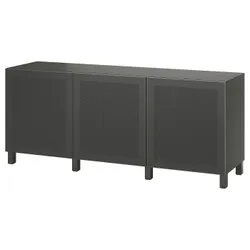 IKEA BESTÅ(695.080.58) комбинация с дверями, темно-серый/Мёртвикен/Stubbarp имитация темно-серого бетона