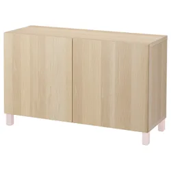 IKEA BESTÅ(394.244.04) поєднання з дверима, Ефект білого дуба / Lappviken / Stubbarp pink